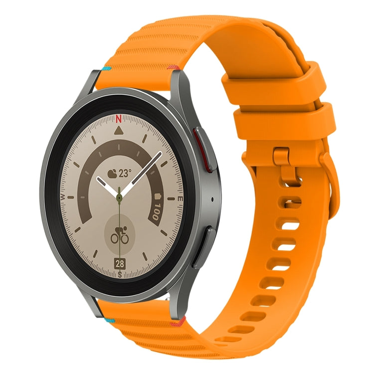 سوار ساعة سيليكون مخيط بنقاط متموجة 20 مم، لساعة Samsung Galaxy Watch 5 مقاس 40 / 44 مم، لساعة Samsung Galaxy Watch 5 Pro مقاس 45 مم، لساعة Samsung Galaxy Watch 4 مقاس 40 / 44 مم، لساعة Samsung Galaxy Watch 4 Classic مقاس 42 / 46 مم