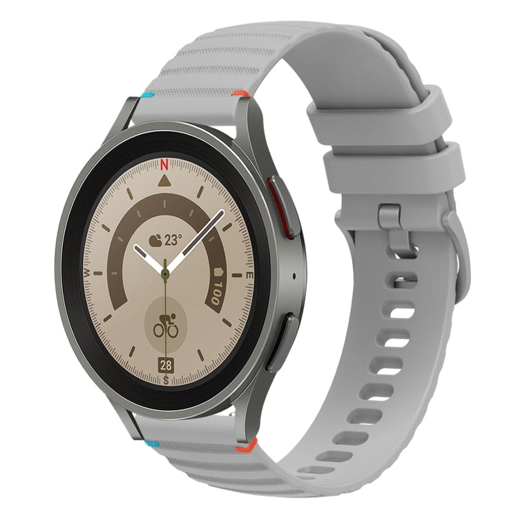 سوار ساعة سيليكون مخيط بنقاط متموجة 20 مم، لساعة Samsung Galaxy Watch 5 مقاس 40 / 44 مم، لساعة Samsung Galaxy Watch 5 Pro مقاس 45 مم، لساعة Samsung Galaxy Watch 4 مقاس 40 / 44 مم، لساعة Samsung Galaxy Watch 4 Classic مقاس 42 / 46 مم