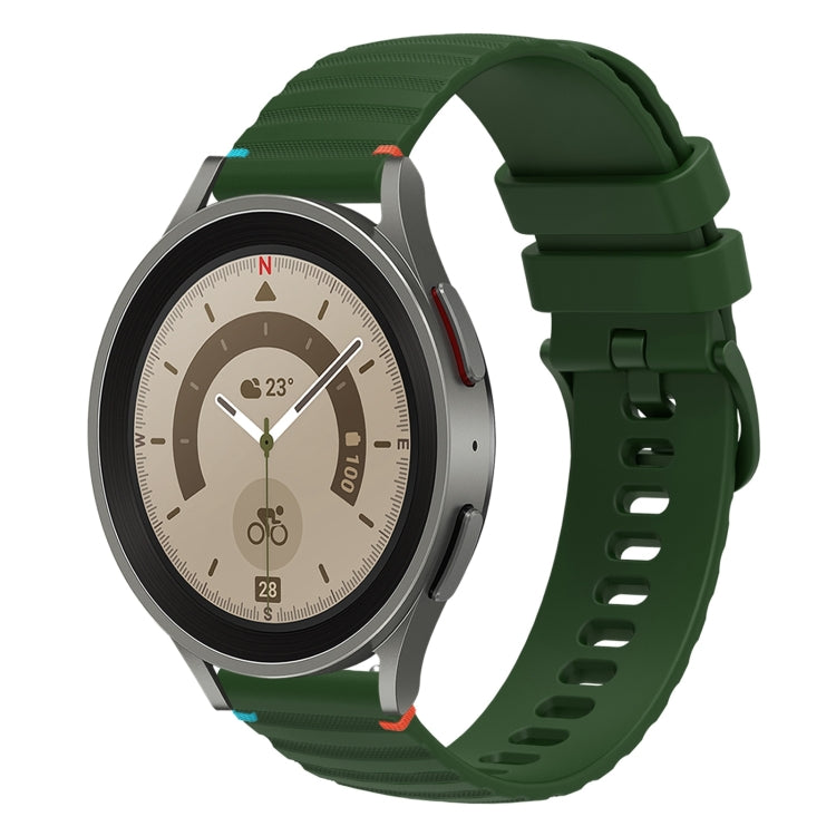 سوار ساعة سيليكون مخيط بنقاط متموجة 20 مم، لساعة Samsung Galaxy Watch 5 مقاس 40 / 44 مم، لساعة Samsung Galaxy Watch 5 Pro مقاس 45 مم، لساعة Samsung Galaxy Watch 4 مقاس 40 / 44 مم، لساعة Samsung Galaxy Watch 4 Classic مقاس 42 / 46 مم