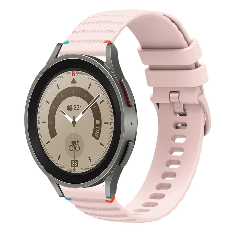 سوار ساعة سيليكون مخيط بنقاط متموجة 20 مم، لساعة Samsung Galaxy Watch 5 مقاس 40 / 44 مم، لساعة Samsung Galaxy Watch 5 Pro مقاس 45 مم، لساعة Samsung Galaxy Watch 4 مقاس 40 / 44 مم، لساعة Samsung Galaxy Watch 4 Classic مقاس 42 / 46 مم