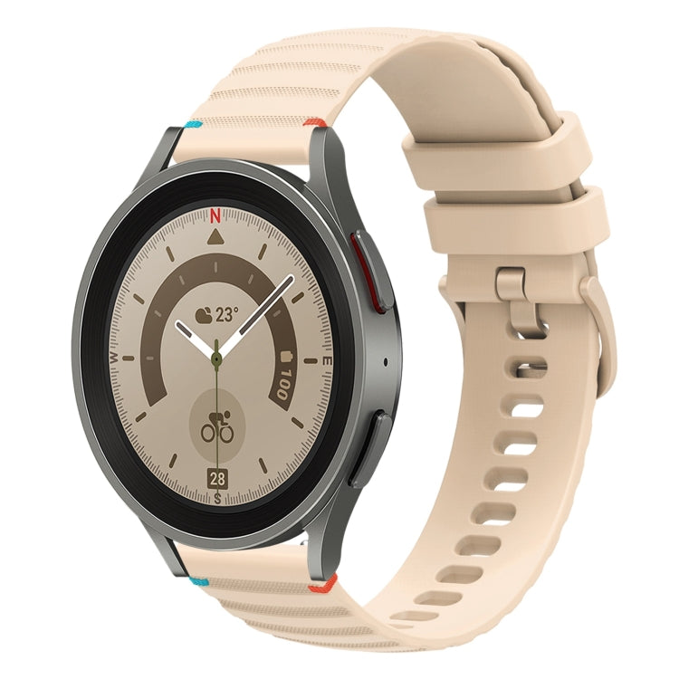سوار ساعة سيليكون مخيط بنقاط متموجة 20 مم، لساعة Samsung Galaxy Watch 5 مقاس 40 / 44 مم، لساعة Samsung Galaxy Watch 5 Pro مقاس 45 مم، لساعة Samsung Galaxy Watch 4 مقاس 40 / 44 مم، لساعة Samsung Galaxy Watch 4 Classic مقاس 42 / 46 مم