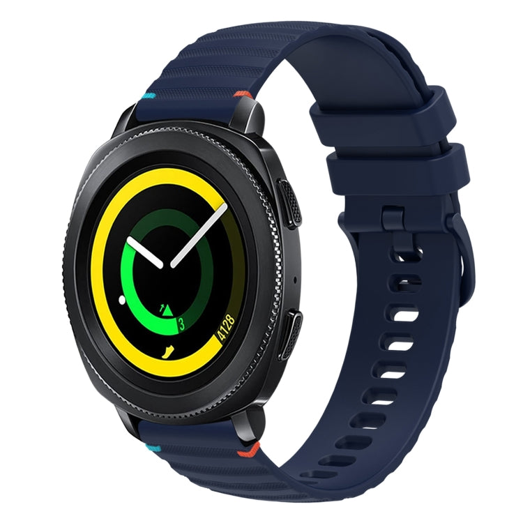 سوار ساعة سيليكون مخيط بنقاط متموجة 20 مم، لساعة Samsung Galaxy Gear Sport، لساعة Samsung Galaxy Watch Active 2، لساعة Samsung Galaxy Watch3 مقاس 41 مم، لساعة Samsung Galaxy Watch Active
