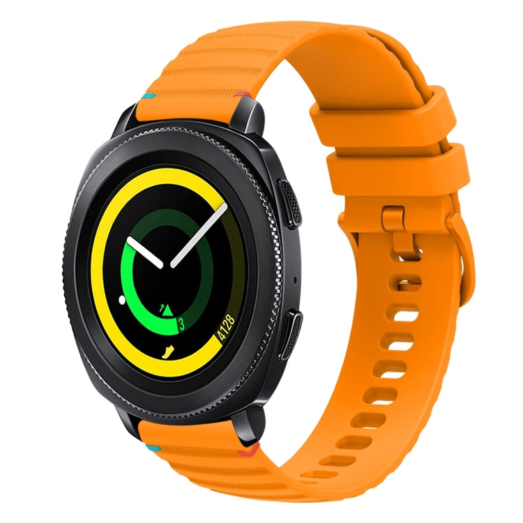 سوار ساعة سيليكون مخيط بنقاط متموجة 20 مم، لساعة Samsung Galaxy Gear Sport، لساعة Samsung Galaxy Watch Active 2، لساعة Samsung Galaxy Watch3 مقاس 41 مم، لساعة Samsung Galaxy Watch Active