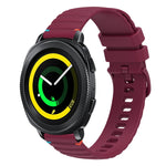 سوار ساعة سيليكون مخيط بنقاط متموجة 20 مم، لساعة Samsung Galaxy Gear Sport، لساعة Samsung Galaxy Watch Active 2، لساعة Samsung Galaxy Watch3 مقاس 41 مم، لساعة Samsung Galaxy Watch Active
