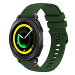 سوار ساعة سيليكون مخيط بنقاط متموجة 20 مم، لساعة Samsung Galaxy Gear Sport، لساعة Samsung Galaxy Watch Active 2، لساعة Samsung Galaxy Watch3 مقاس 41 مم، لساعة Samsung Galaxy Watch Active