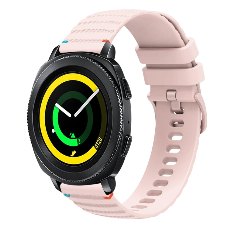 سوار ساعة سيليكون مخيط بنقاط متموجة 20 مم، لساعة Samsung Galaxy Gear Sport، لساعة Samsung Galaxy Watch Active 2، لساعة Samsung Galaxy Watch3 مقاس 41 مم، لساعة Samsung Galaxy Watch Active
