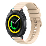 سوار ساعة سيليكون مخيط بنقاط متموجة 20 مم، لساعة Samsung Galaxy Gear Sport، لساعة Samsung Galaxy Watch Active 2، لساعة Samsung Galaxy Watch3 مقاس 41 مم، لساعة Samsung Galaxy Watch Active