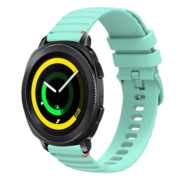 سوار ساعة سيليكون مخيط بنقاط متموجة 20 مم، لساعة Samsung Galaxy Gear Sport، لساعة Samsung Galaxy Watch Active 2، لساعة Samsung Galaxy Watch3 مقاس 41 مم، لساعة Samsung Galaxy Watch Active
