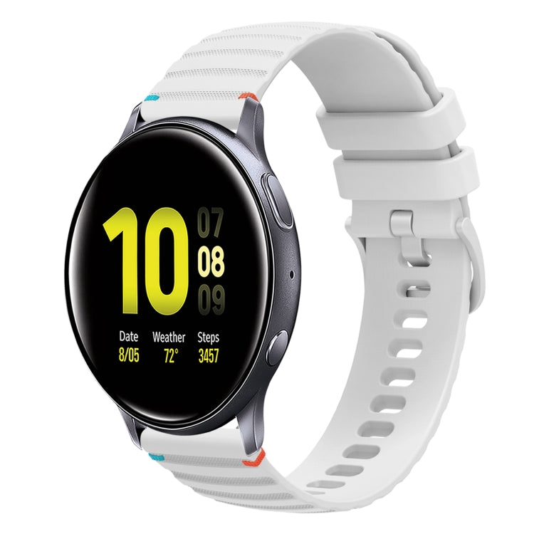 سوار ساعة سيليكون مخيط بنقاط متموجة 20 مم، لساعة Samsung Galaxy Gear Sport، لساعة Samsung Galaxy Watch Active 2، لساعة Samsung Galaxy Watch3 مقاس 41 مم، لساعة Samsung Galaxy Watch Active