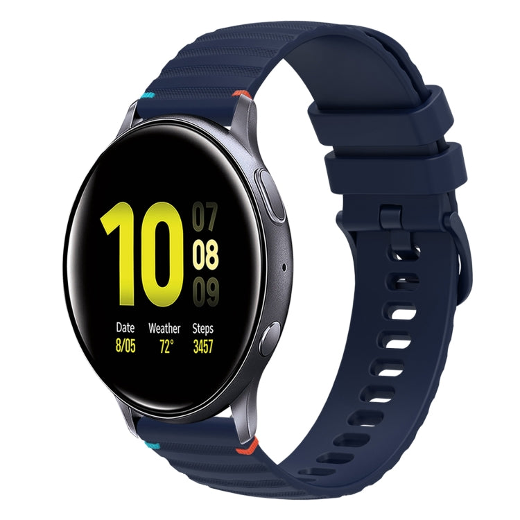 سوار ساعة سيليكون مخيط بنقاط متموجة 20 مم، لساعة Samsung Galaxy Gear Sport، لساعة Samsung Galaxy Watch Active 2، لساعة Samsung Galaxy Watch3 مقاس 41 مم، لساعة Samsung Galaxy Watch Active