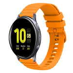 سوار ساعة سيليكون مخيط بنقاط متموجة 20 مم، لساعة Samsung Galaxy Gear Sport، لساعة Samsung Galaxy Watch Active 2، لساعة Samsung Galaxy Watch3 مقاس 41 مم، لساعة Samsung Galaxy Watch Active