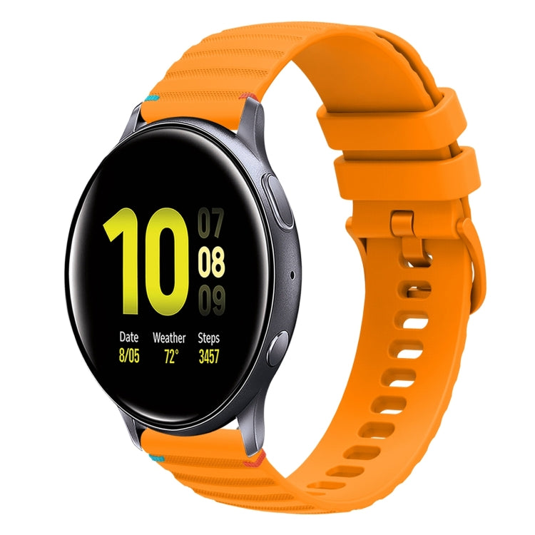 سوار ساعة سيليكون مخيط بنقاط متموجة 20 مم، لساعة Samsung Galaxy Gear Sport، لساعة Samsung Galaxy Watch Active 2، لساعة Samsung Galaxy Watch3 مقاس 41 مم، لساعة Samsung Galaxy Watch Active