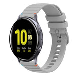 سوار ساعة سيليكون مخيط بنقاط متموجة 20 مم، لساعة Samsung Galaxy Gear Sport، لساعة Samsung Galaxy Watch Active 2، لساعة Samsung Galaxy Watch3 مقاس 41 مم، لساعة Samsung Galaxy Watch Active