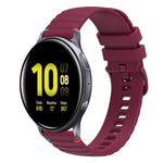 سوار ساعة سيليكون مخيط بنقاط متموجة 20 مم، لساعة Samsung Galaxy Gear Sport، لساعة Samsung Galaxy Watch Active 2، لساعة Samsung Galaxy Watch3 مقاس 41 مم، لساعة Samsung Galaxy Watch Active