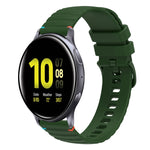 سوار ساعة سيليكون مخيط بنقاط متموجة 20 مم، لساعة Samsung Galaxy Gear Sport، لساعة Samsung Galaxy Watch Active 2، لساعة Samsung Galaxy Watch3 مقاس 41 مم، لساعة Samsung Galaxy Watch Active