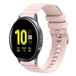 سوار ساعة سيليكون مخيط بنقاط متموجة 20 مم، لساعة Samsung Galaxy Gear Sport، لساعة Samsung Galaxy Watch Active 2، لساعة Samsung Galaxy Watch3 مقاس 41 مم، لساعة Samsung Galaxy Watch Active