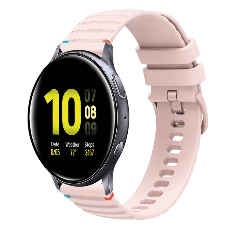 سوار ساعة سيليكون مخيط بنقاط متموجة 20 مم، لساعة Samsung Galaxy Gear Sport، لساعة Samsung Galaxy Watch Active 2، لساعة Samsung Galaxy Watch3 مقاس 41 مم، لساعة Samsung Galaxy Watch Active