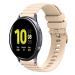 سوار ساعة سيليكون مخيط بنقاط متموجة 20 مم، لساعة Samsung Galaxy Gear Sport، لساعة Samsung Galaxy Watch Active 2، لساعة Samsung Galaxy Watch3 مقاس 41 مم، لساعة Samsung Galaxy Watch Active