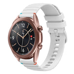 سوار ساعة سيليكون مخيط بنقاط متموجة 20 مم، لساعة Samsung Galaxy Gear Sport، لساعة Samsung Galaxy Watch Active 2، لساعة Samsung Galaxy Watch3 مقاس 41 مم، لساعة Samsung Galaxy Watch Active