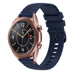 سوار ساعة سيليكون مخيط بنقاط متموجة 20 مم، لساعة Samsung Galaxy Gear Sport، لساعة Samsung Galaxy Watch Active 2، لساعة Samsung Galaxy Watch3 مقاس 41 مم، لساعة Samsung Galaxy Watch Active