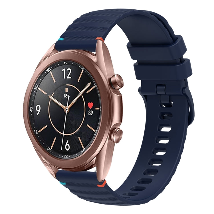 سوار ساعة سيليكون مخيط بنقاط متموجة 20 مم، لساعة Samsung Galaxy Gear Sport، لساعة Samsung Galaxy Watch Active 2، لساعة Samsung Galaxy Watch3 مقاس 41 مم، لساعة Samsung Galaxy Watch Active