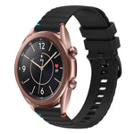 سوار ساعة سيليكون مخيط بنقاط متموجة 20 مم، لساعة Samsung Galaxy Gear Sport، لساعة Samsung Galaxy Watch Active 2، لساعة Samsung Galaxy Watch3 مقاس 41 مم، لساعة Samsung Galaxy Watch Active