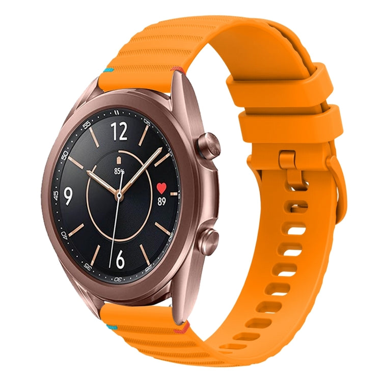 سوار ساعة سيليكون مخيط بنقاط متموجة 20 مم، لساعة Samsung Galaxy Gear Sport، لساعة Samsung Galaxy Watch Active 2، لساعة Samsung Galaxy Watch3 مقاس 41 مم، لساعة Samsung Galaxy Watch Active