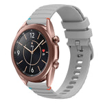سوار ساعة سيليكون مخيط بنقاط متموجة 20 مم، لساعة Samsung Galaxy Gear Sport، لساعة Samsung Galaxy Watch Active 2، لساعة Samsung Galaxy Watch3 مقاس 41 مم، لساعة Samsung Galaxy Watch Active