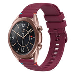 سوار ساعة سيليكون مخيط بنقاط متموجة 20 مم، لساعة Samsung Galaxy Gear Sport، لساعة Samsung Galaxy Watch Active 2، لساعة Samsung Galaxy Watch3 مقاس 41 مم، لساعة Samsung Galaxy Watch Active