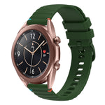 سوار ساعة سيليكون مخيط بنقاط متموجة 20 مم، لساعة Samsung Galaxy Gear Sport، لساعة Samsung Galaxy Watch Active 2، لساعة Samsung Galaxy Watch3 مقاس 41 مم، لساعة Samsung Galaxy Watch Active