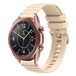 سوار ساعة سيليكون مخيط بنقاط متموجة 20 مم، لساعة Samsung Galaxy Gear Sport، لساعة Samsung Galaxy Watch Active 2، لساعة Samsung Galaxy Watch3 مقاس 41 مم، لساعة Samsung Galaxy Watch Active