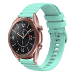 سوار ساعة سيليكون مخيط بنقاط متموجة 20 مم، لساعة Samsung Galaxy Gear Sport، لساعة Samsung Galaxy Watch Active 2، لساعة Samsung Galaxy Watch3 مقاس 41 مم، لساعة Samsung Galaxy Watch Active