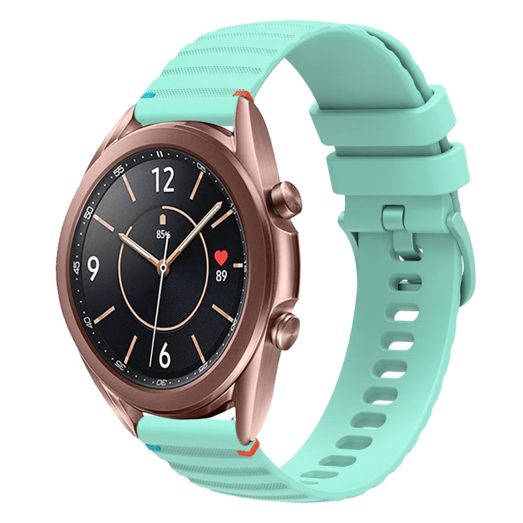 سوار ساعة سيليكون مخيط بنقاط متموجة 20 مم، لساعة Samsung Galaxy Gear Sport، لساعة Samsung Galaxy Watch Active 2، لساعة Samsung Galaxy Watch3 مقاس 41 مم، لساعة Samsung Galaxy Watch Active