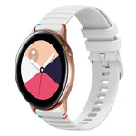 سوار ساعة سيليكون مخيط بنقاط متموجة 20 مم، لساعة Samsung Galaxy Gear Sport، لساعة Samsung Galaxy Watch Active 2، لساعة Samsung Galaxy Watch3 مقاس 41 مم، لساعة Samsung Galaxy Watch Active