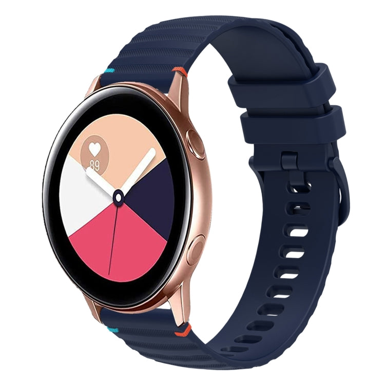 سوار ساعة سيليكون مخيط بنقاط متموجة 20 مم، لساعة Samsung Galaxy Gear Sport، لساعة Samsung Galaxy Watch Active 2، لساعة Samsung Galaxy Watch3 مقاس 41 مم، لساعة Samsung Galaxy Watch Active