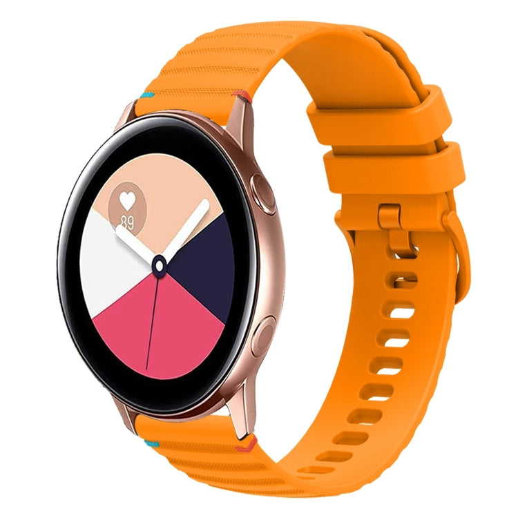 سوار ساعة سيليكون مخيط بنقاط متموجة 20 مم، لساعة Samsung Galaxy Gear Sport، لساعة Samsung Galaxy Watch Active 2، لساعة Samsung Galaxy Watch3 مقاس 41 مم، لساعة Samsung Galaxy Watch Active