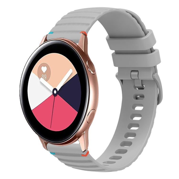 سوار ساعة سيليكون مخيط بنقاط متموجة 20 مم، لساعة Samsung Galaxy Gear Sport، لساعة Samsung Galaxy Watch Active 2، لساعة Samsung Galaxy Watch3 مقاس 41 مم، لساعة Samsung Galaxy Watch Active