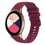 سوار ساعة سيليكون مخيط بنقاط متموجة 20 مم، لساعة Samsung Galaxy Gear Sport، لساعة Samsung Galaxy Watch Active 2، لساعة Samsung Galaxy Watch3 مقاس 41 مم، لساعة Samsung Galaxy Watch Active