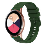 سوار ساعة سيليكون مخيط بنقاط متموجة 20 مم، لساعة Samsung Galaxy Gear Sport، لساعة Samsung Galaxy Watch Active 2، لساعة Samsung Galaxy Watch3 مقاس 41 مم، لساعة Samsung Galaxy Watch Active