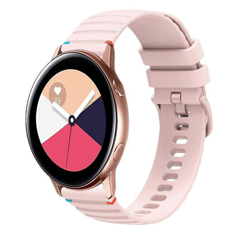 سوار ساعة سيليكون مخيط بنقاط متموجة 20 مم، لساعة Samsung Galaxy Gear Sport، لساعة Samsung Galaxy Watch Active 2، لساعة Samsung Galaxy Watch3 مقاس 41 مم، لساعة Samsung Galaxy Watch Active