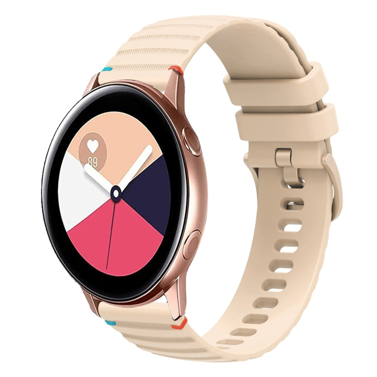 سوار ساعة سيليكون مخيط بنقاط متموجة 20 مم، لساعة Samsung Galaxy Gear Sport، لساعة Samsung Galaxy Watch Active 2، لساعة Samsung Galaxy Watch3 مقاس 41 مم، لساعة Samsung Galaxy Watch Active