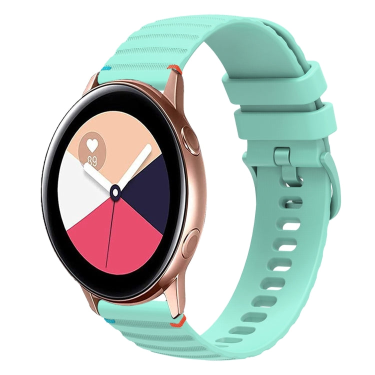 سوار ساعة سيليكون مخيط بنقاط متموجة 20 مم، لساعة Samsung Galaxy Gear Sport، لساعة Samsung Galaxy Watch Active 2، لساعة Samsung Galaxy Watch3 مقاس 41 مم، لساعة Samsung Galaxy Watch Active