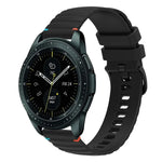 سوار ساعة سيليكون 20مم بنمط منقط ومموج مخيط، لساعات Samsung Galaxy Watch 42مم، لساعات Samsung Gear S2 Classic