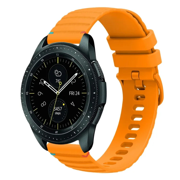 سوار ساعة سيليكون 20مم بنمط منقط ومموج مخيط، لساعات Samsung Galaxy Watch 42مم، لساعات Samsung Gear S2 Classic