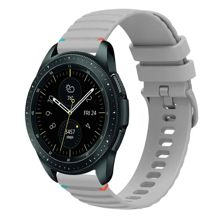 سوار ساعة سيليكون 20مم بنمط منقط ومموج مخيط، لساعات Samsung Galaxy Watch 42مم، لساعات Samsung Gear S2 Classic