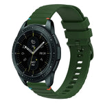 سوار ساعة سيليكون 20مم بنمط منقط ومموج مخيط، لساعات Samsung Galaxy Watch 42مم، لساعات Samsung Gear S2 Classic