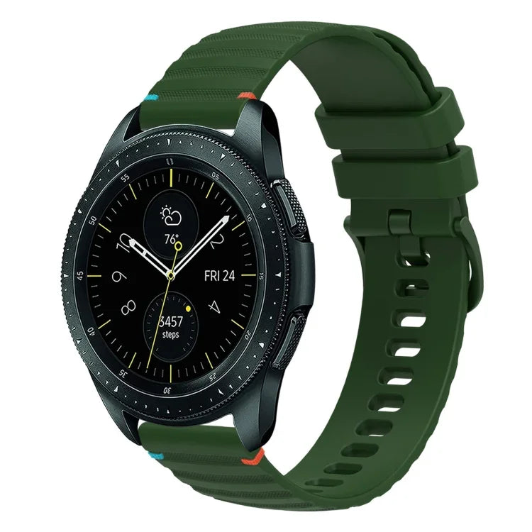 سوار ساعة سيليكون 20مم بنمط منقط ومموج مخيط، لساعات Samsung Galaxy Watch 42مم، لساعات Samsung Gear S2 Classic