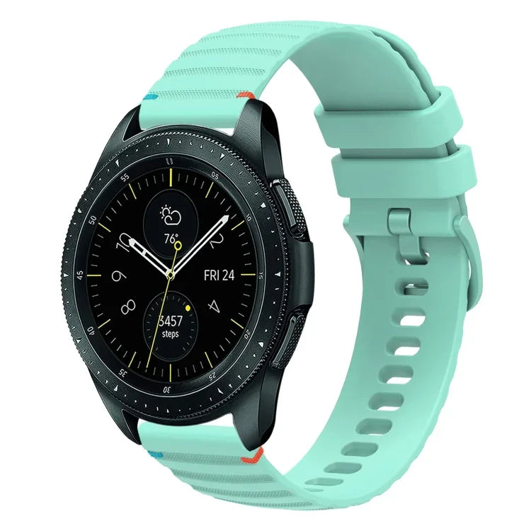سوار ساعة سيليكون 20مم بنمط منقط ومموج مخيط، لساعات Samsung Galaxy Watch 42مم، لساعات Samsung Gear S2 Classic