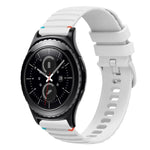 سوار ساعة سيليكون 20مم بنمط منقط ومموج مخيط، لساعات Samsung Galaxy Watch 42مم، لساعات Samsung Gear S2 Classic