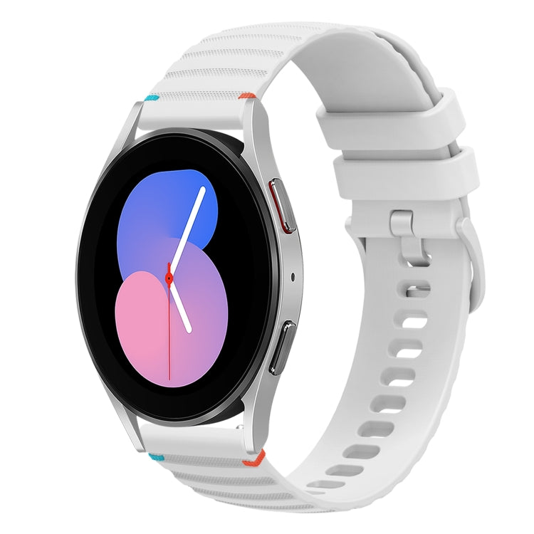 سوار ساعة سيليكون مخيط بنقاط متموجة 20 مم، لساعة Samsung Galaxy Watch 5 مقاس 40 / 44 مم، لساعة Samsung Galaxy Watch 5 Pro مقاس 45 مم، لساعة Samsung Galaxy Watch 4 مقاس 40 / 44 مم، لساعة Samsung Galaxy Watch 4 Classic مقاس 42 / 46 مم